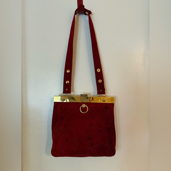 Vintage Magda Makkay Suede Shoulder Bag Very Rare! - Picture 3 of 12